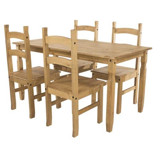 Four-chair rectangular dining table set