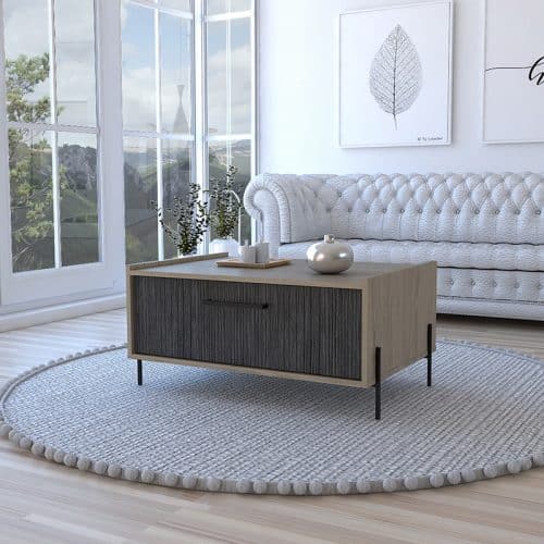 Storage coffee table, the washed wood effect - Image 2