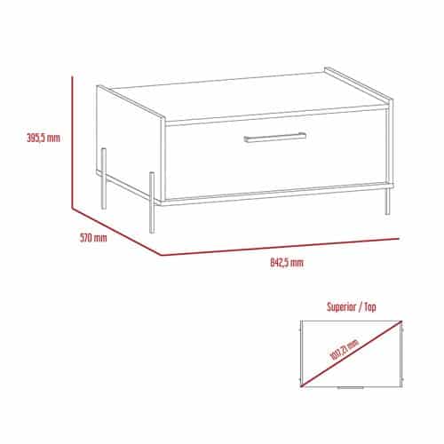 Storage coffee table, the washed wood effect - Image 8