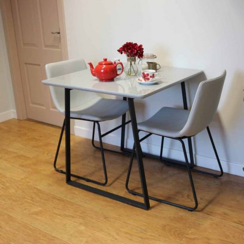 rectangular grey gloss table