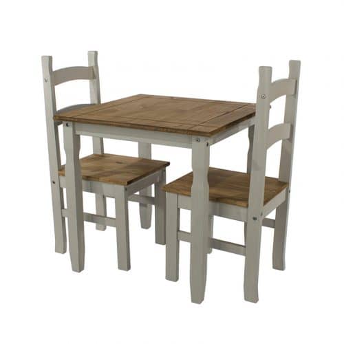 Square dining table set and two chairs, 75cm