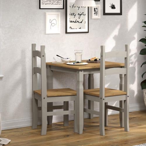 Square dining table set and two chairs, 75cm - Image 2