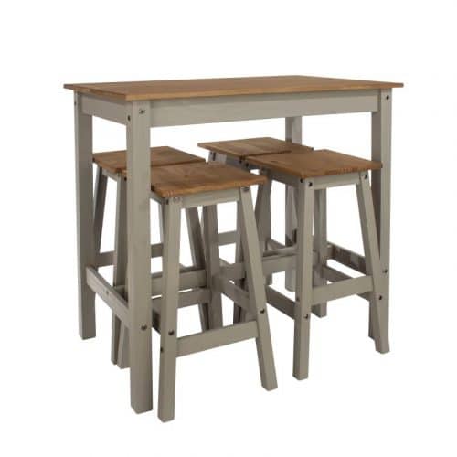 Breakfast table in grey and four stools - Image 4