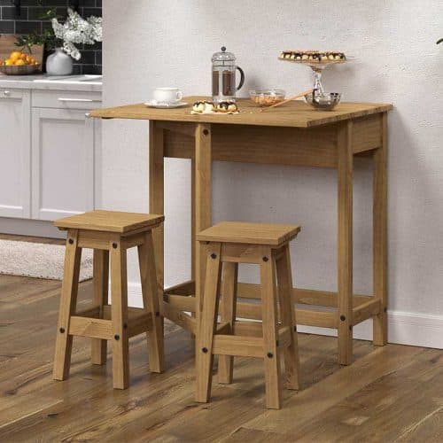 the drop-leaf breakfast table