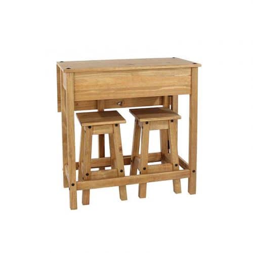 the drop-leaf breakfast table