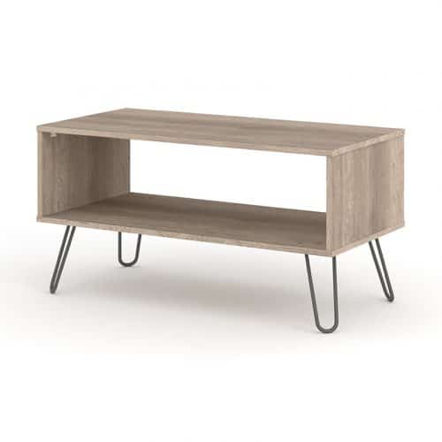 The open driftwood coffee table