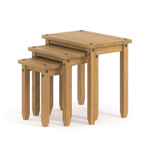 Antique wax effect nest of tables - Image 5