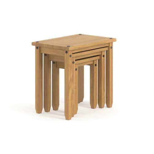 Antique wax effect nest of tables - Image 4