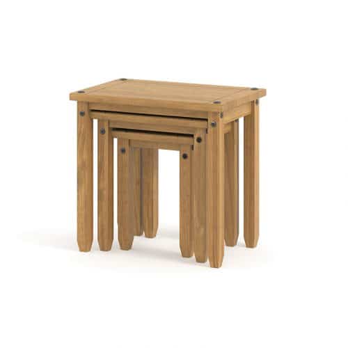 Antique-wax effect nest of tables
