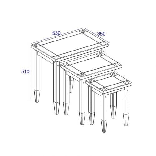 The grey antique nesting tables - Image 7