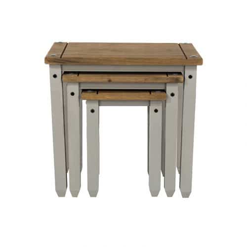 The grey antique nesting tables - Image 2