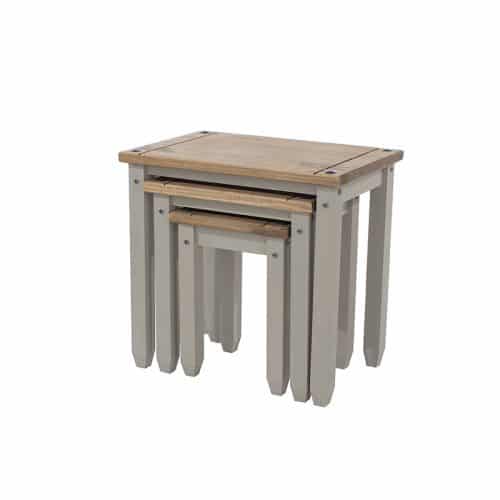 The grey antique nesting tables - Image 5