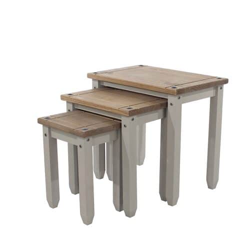 The grey antique nesting tables - Image 6