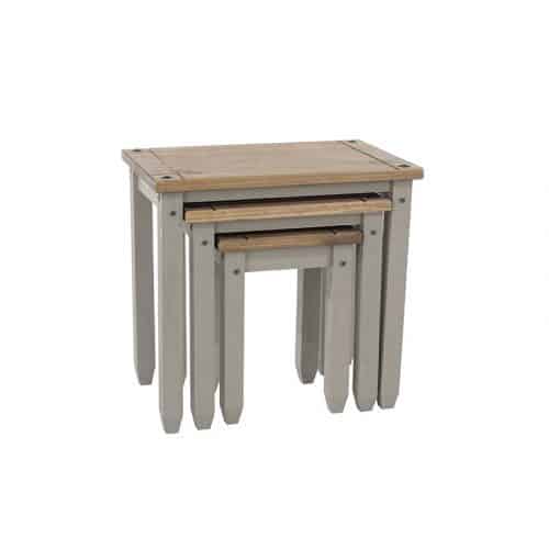The grey antique nesting tables - Image 4