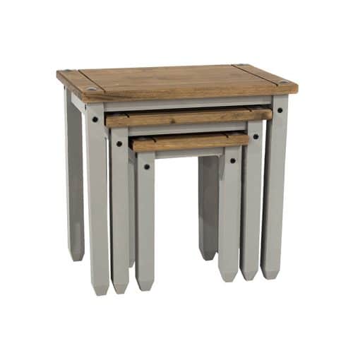 The grey antique nesting tables - Image 3