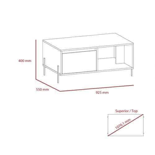 The white coffee table with drawer - Image 8