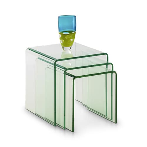Image of the Amalfi Bent Glass Nest of Tables