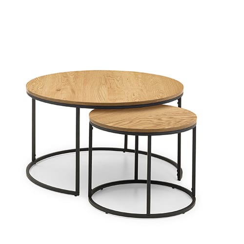 Image of the Bellini oak round nesting coffee table