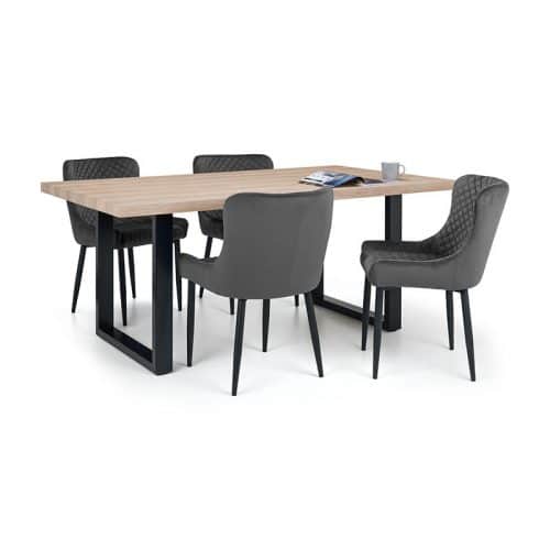 Berwick Dining Table & 4 Luxe Grey Chairs