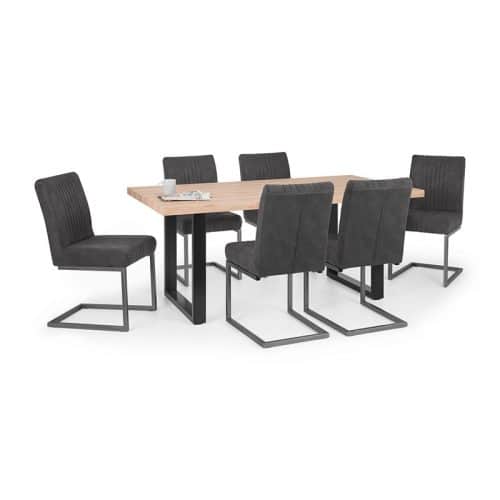 Berwick Dining Table & Brooklyn Charcoal Chairs