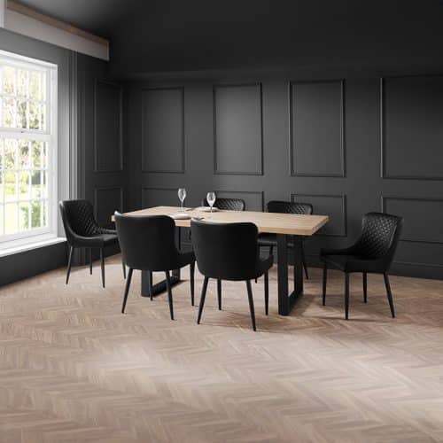 Berwick Dining Table & 6 Luxe Grey Chairs