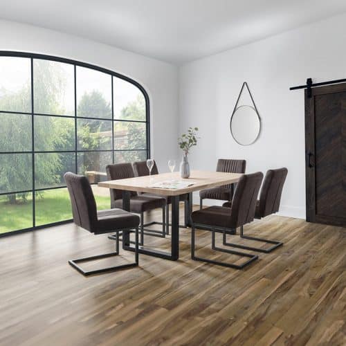 Berwick Dining Table & Brooklyn Charcoal Chairs
