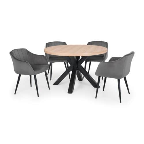 Berwick Round Table & 4 Hobart Scalloped Chairs