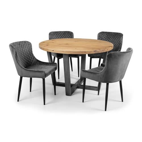 Brooklyn round & Luxe grey dining set