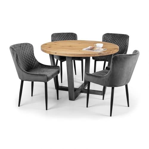 Brooklyn round & Luxe grey dining set