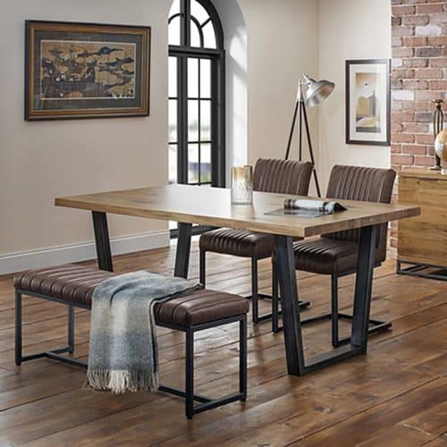Brooklyn dining set - upholstered bench & 2 chairs