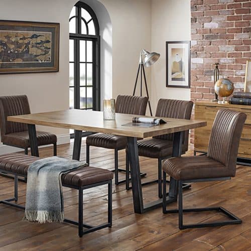 Brooklyn dining set - upholstered bench & 4 chairs