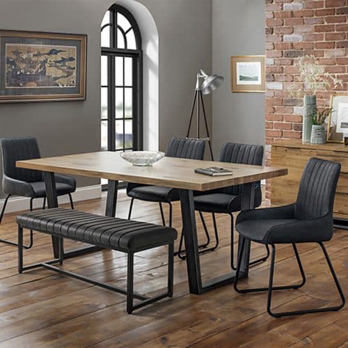 Brooklyn & Soho Dining Set - Bench & 4 Chairs