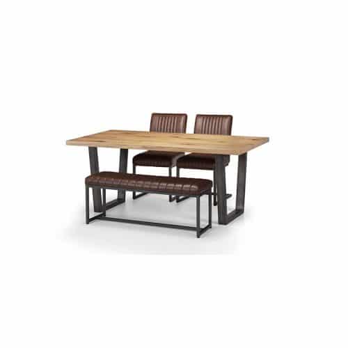 Brooklyn dining set - upholstered bench & 2 chairs