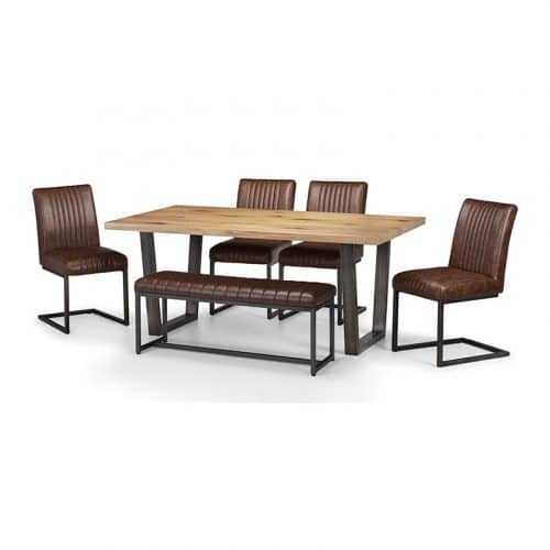 Brooklyn dining set - upholstered bench & 4 chairs