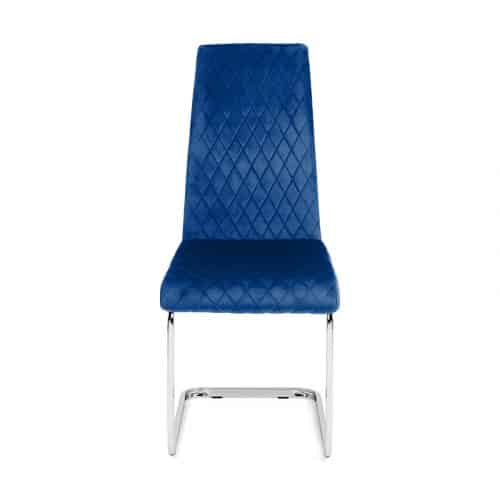 Positano dining table & 4 calabria cantilever velvet blue chairs - Image 2