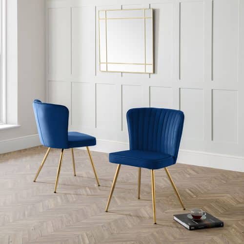 Montero round table & 4 cannes blue dining chairs - Image 8