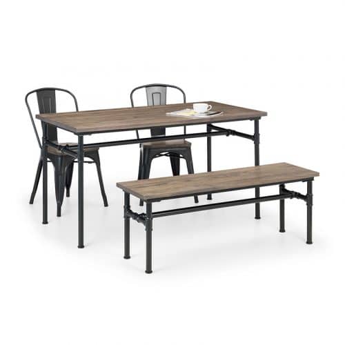 Carnegie dining table, bench & 2 grafton chairs
