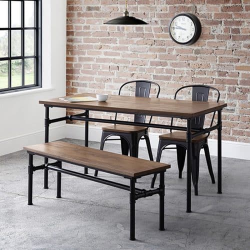 Carnegie dining table, bench & 2 grafton chairs
