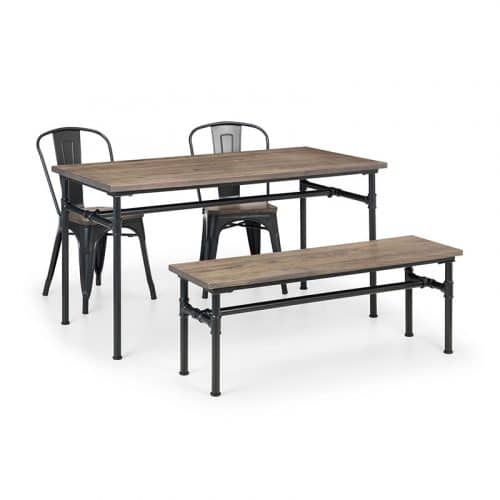 Carnegie dining table, bench & 2 grafton chairs