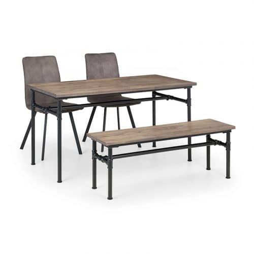Carnegie dining table, bench & 2 monroe chairs