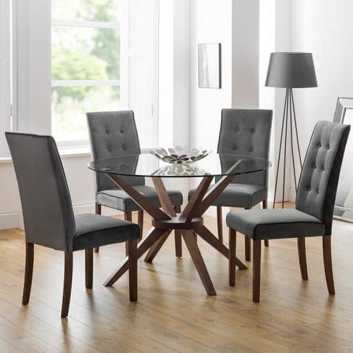 Chelsea glass top dining table
