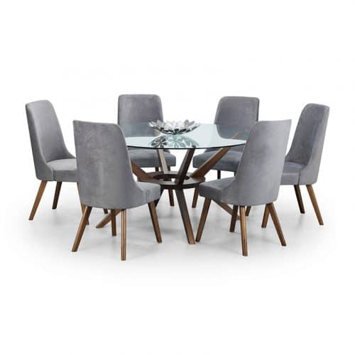 Chelsea glass top dining table