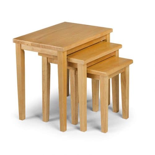 Cleo nest of tables - light oak finish