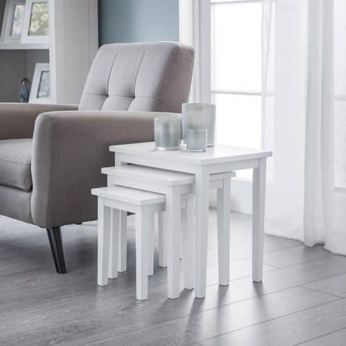 Cleo nest of tables - white