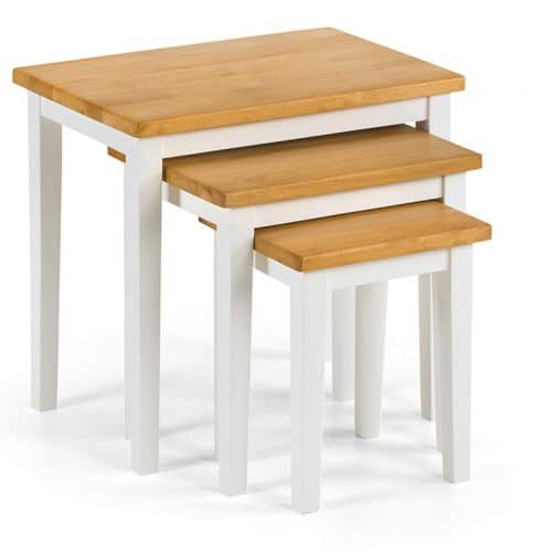 Cleo nest of tables - two tone white/oak finish