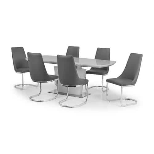 Como grey dining set (6 chairs)