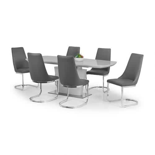 Como grey dining set (6 chairs)