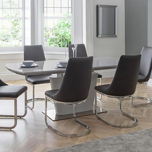 Como grey dining set (6 chairs)