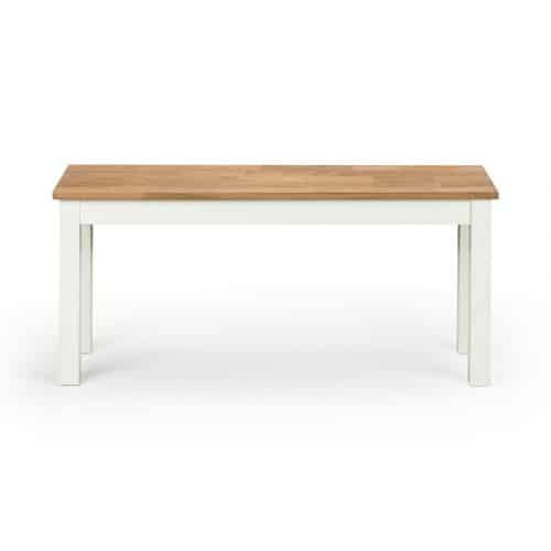 Coxmoor ivory & oak dining table & benches - Image 4