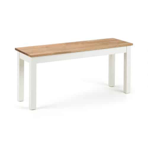 Coxmoor ivory & oak dining table & benches - Image 3